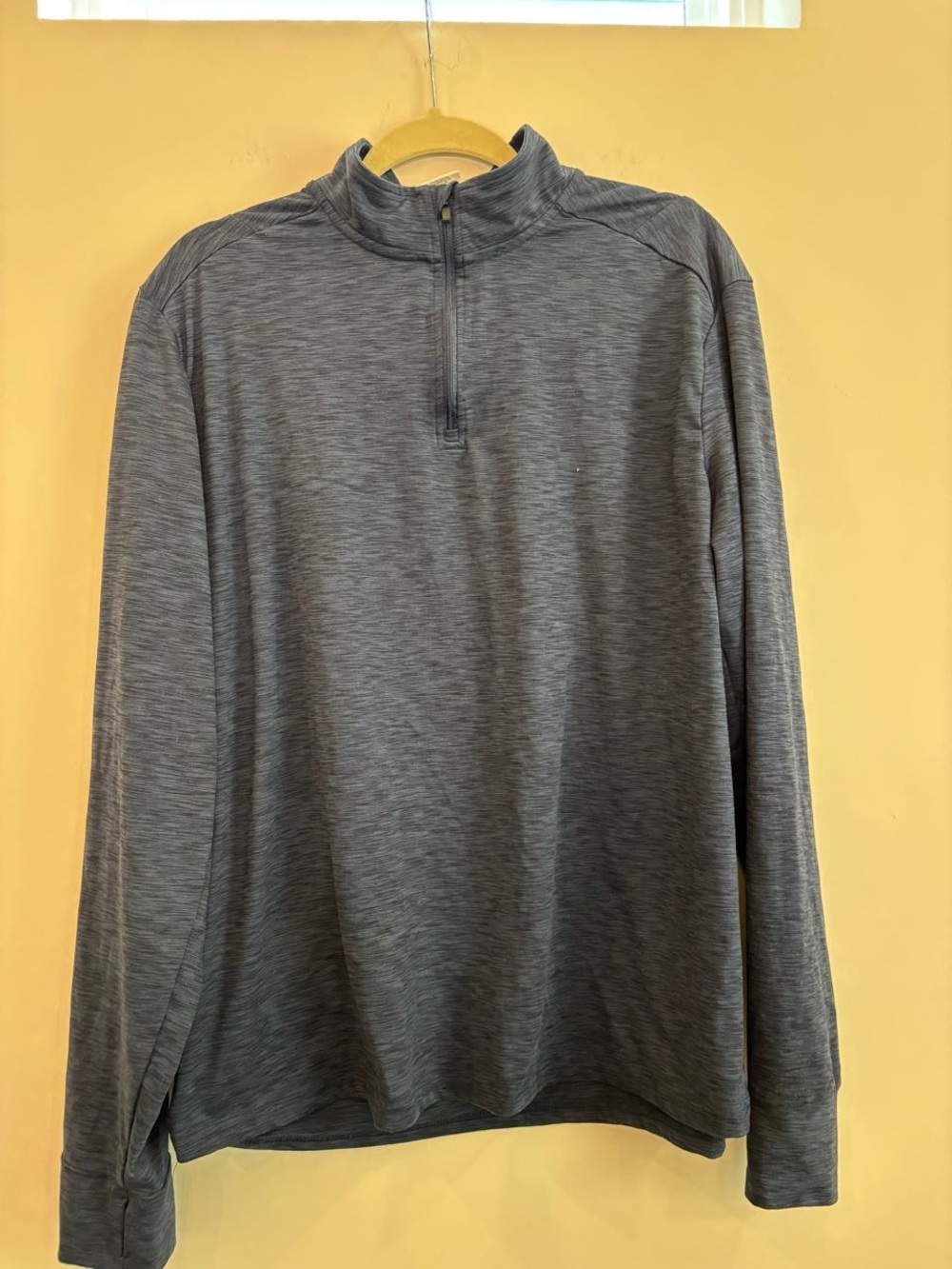 Jockey Sport Mens XL 1/4 Zip Pullover Heathered Gray Active Top #E09